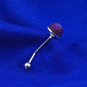 Mor Polyester Taşlı Eşarp Şal Klipsi