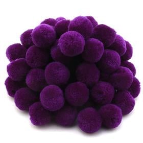 Mor Yün Ponpon 2 cm 10 Adet