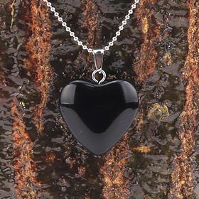 Oniks Taşı Kalp Kolye Ucu