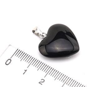 Oniks Taşı Kalp Kolye Ucu