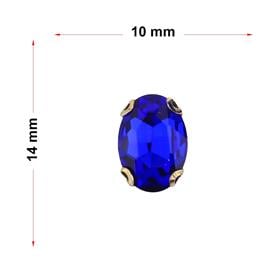 Oval Şeklinde Altın Renk Kasalı Kristal Dikme Beyoğlu Taşı 10 x 14 mm