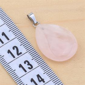 Pembe Kuvars Taşı Damla Kolye Ucu