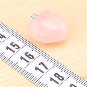 Pembe Kuvars Taşı Kalp Kolye Ucu