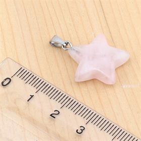 Pembe Kuvars Taşı Yıldız Kolye Ucu