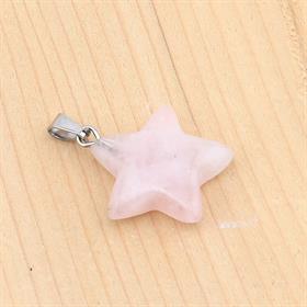 Pembe Kuvars Taşı Yıldız Kolye Ucu