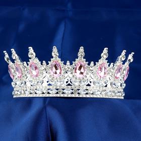 Pembe Taşlı Gümüş Pasta Tacı