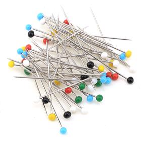 Renkli Cam Başlı Toplu İğne (50 Adet)