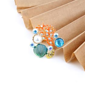 Renkli Deniz Kabuğu Konsept Broş