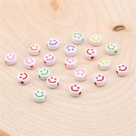 Renkli GülenYüz Plastik Boncuk