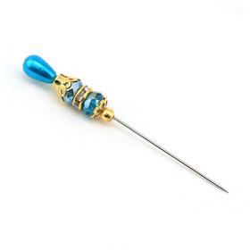 Renkli inci Başlı Kristal Boncuklu Eşarp İğnesi 12 adet