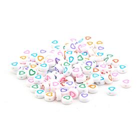 Renkli Kalp Plastik Boncuk