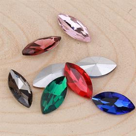 Renkli Kristal Arpa Taş 9X18 mm (10 adet)