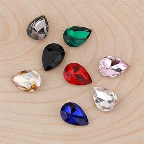 Renkli Kristal Damla Taş 10X14 mm (10 adet)