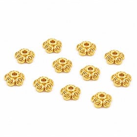 Sarı Metal Boncuk Kapağı 10 Adet