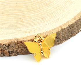 Sarı Sedefli Kelebek Takı Ucu