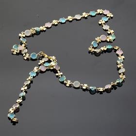 Sedef Taşlı Y Kolye Gold