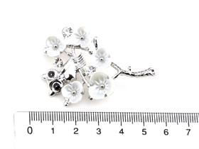 Sedef Yapraklı Ağaç Broş