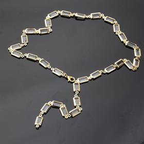 Şeffaf Baget Taşlı Gold Y Kolye