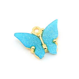 Simli Turkuaz Sedefli Kelebek Takı Ucu