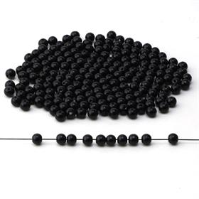 Siyah Cam İnci Boncuk 8 mm 100 adet