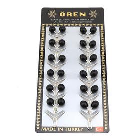 Siyah İnci Taşlı Eşarp Şal Klipsi 12 adet