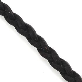 Siyah Örme Süet Kordon İp