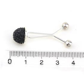 Siyah Polyester Taşlı Eşarp Şal Klipsi