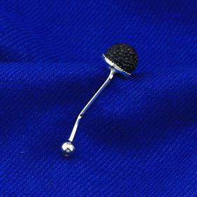 Siyah Polyester Taşlı Eşarp Şal Klipsi