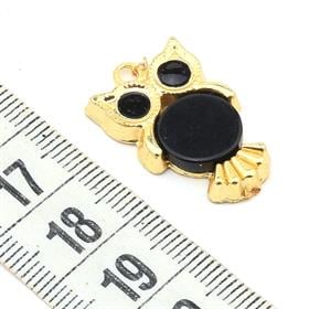 Siyah Sedefli Baykuş Takı Ucu