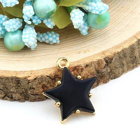 Siyah Sedefli Yıldız Takı Ucu
