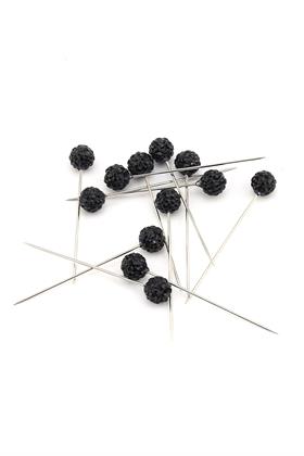 Siyah Taşlı Toplu Eşarp Şal İğnesi 12 adet