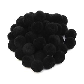 Siyah Yün Ponpon 2 cm 10 Adet