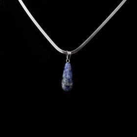 Sodalit Taşı Oval Damla Kolye Ucu