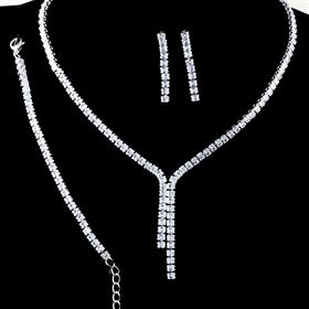 Su Yolu Zirkon Taşlı Abiye Kolye, Bileklik ve Küpe Seti