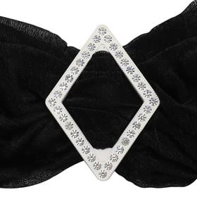 Swarovski Taşlı Beyaz Renk Baklava Kemer Tokası