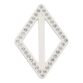 Swarovski Taşlı Beyaz Renk Baklava Kemer Tokası