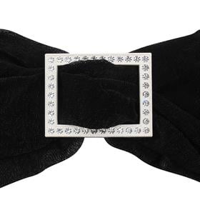 Swarovski Taşlı Beyaz Renk Dikdörtgen Kemer Tokası Küçük