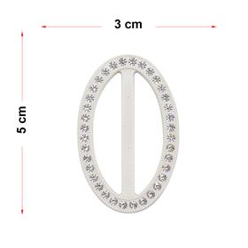 Swarovski Taşlı Beyaz Renk Oval Kemer Tokası