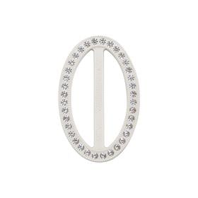 Swarovski Taşlı Beyaz Renk Oval Kemer Tokası