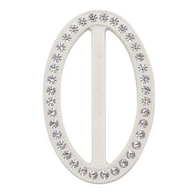 Swarovski Taşlı Beyaz Renk Oval Kemer Tokası