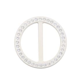 Swarovski Taşlı Beyaz Renk Yuvarlak Kemer Tokası