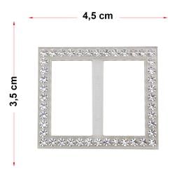 Swarovski Taşlı Şeffaf Dikdörtgen Kemer Tokası