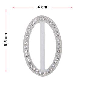 Swarovski Taşlı Şeffaf Oval Kemer Tokası
