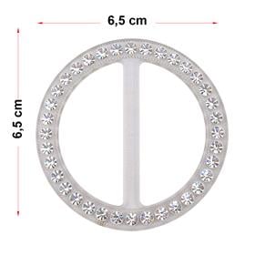 Swarovski Taşlı Şeffaf Yuvarlak Kemer Tokası