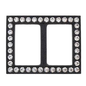 Swarovski Taşlı Siyah Renk Dikdörtgen Kemer Tokası