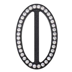 Swarovski Taşlı Siyah Renk Oval Kemer Tokası
