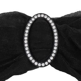Swarovski Taşlı Siyah Renk Oval Kemer Tokası