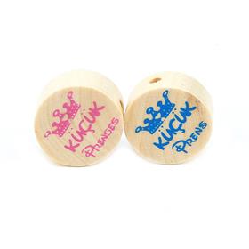 Taç Baskılı, Ahşap Emzik Zinciri Boncuğu