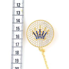 Taç Figürlü, Zirkon Taşlı Emzik Askısı