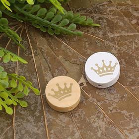 Taç Motifli, Delikli Ahşap Boncuk